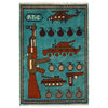 Blue War Rug 2' 0" x 2' 11" ft / 60 x 88 cm - No. G27499