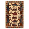 Handcrafted Afghan War Rug 2' 1" x 3' 1" ft / 63 x 95 cm - No. G27500