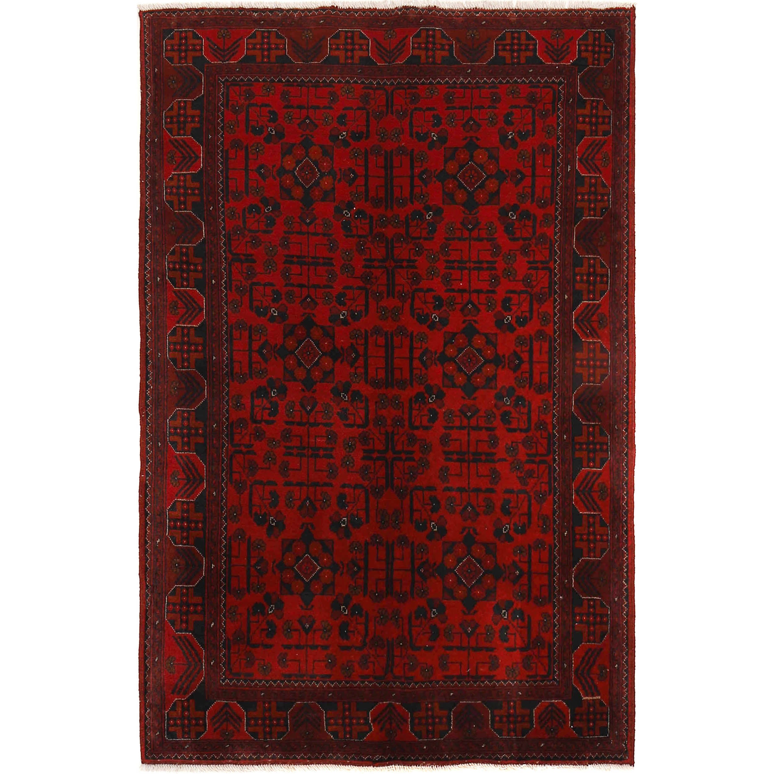 Handmade Khal Mohammadi Area Rug 4' 2" x 6' 5" ft / 126 x 196 cm - No. G27507