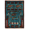 Handmade Afghan War Area Rug 1' 11" x 2' 10" ft / 58 x 86 cm - No. G27515