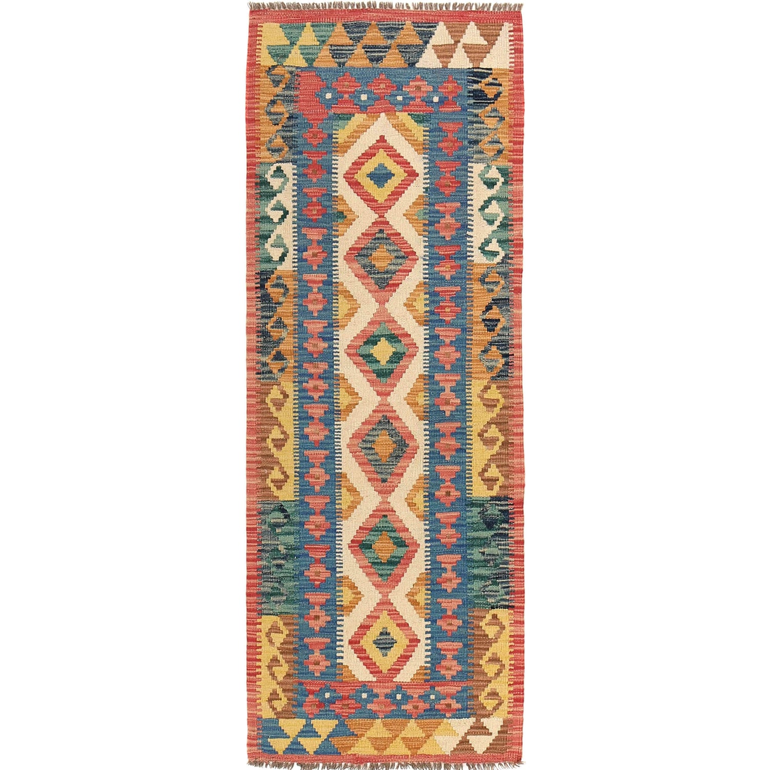 Short Kilim Runner 2' 4" x 6' 5" ft / 70 x196 cm - No. G27534