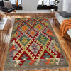 Hand Woven Wool Kelim 2' 7" x 4' 4" ft / 80 x 133 cm - No. G27585