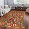 Hand Woven Wool Kelim 3' 5" x 5' 1" ft / 103 x 156 cm - No. G27589