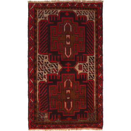 Traditional Baloch Rug 2' 7" x 4' 5" ft / 80 x 134 cm - No. G27673