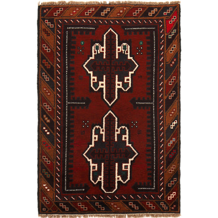 Multi Color Baluchi Rug 2' 11" x 4' 5" ft / 88 x 135 cm - No. G27674