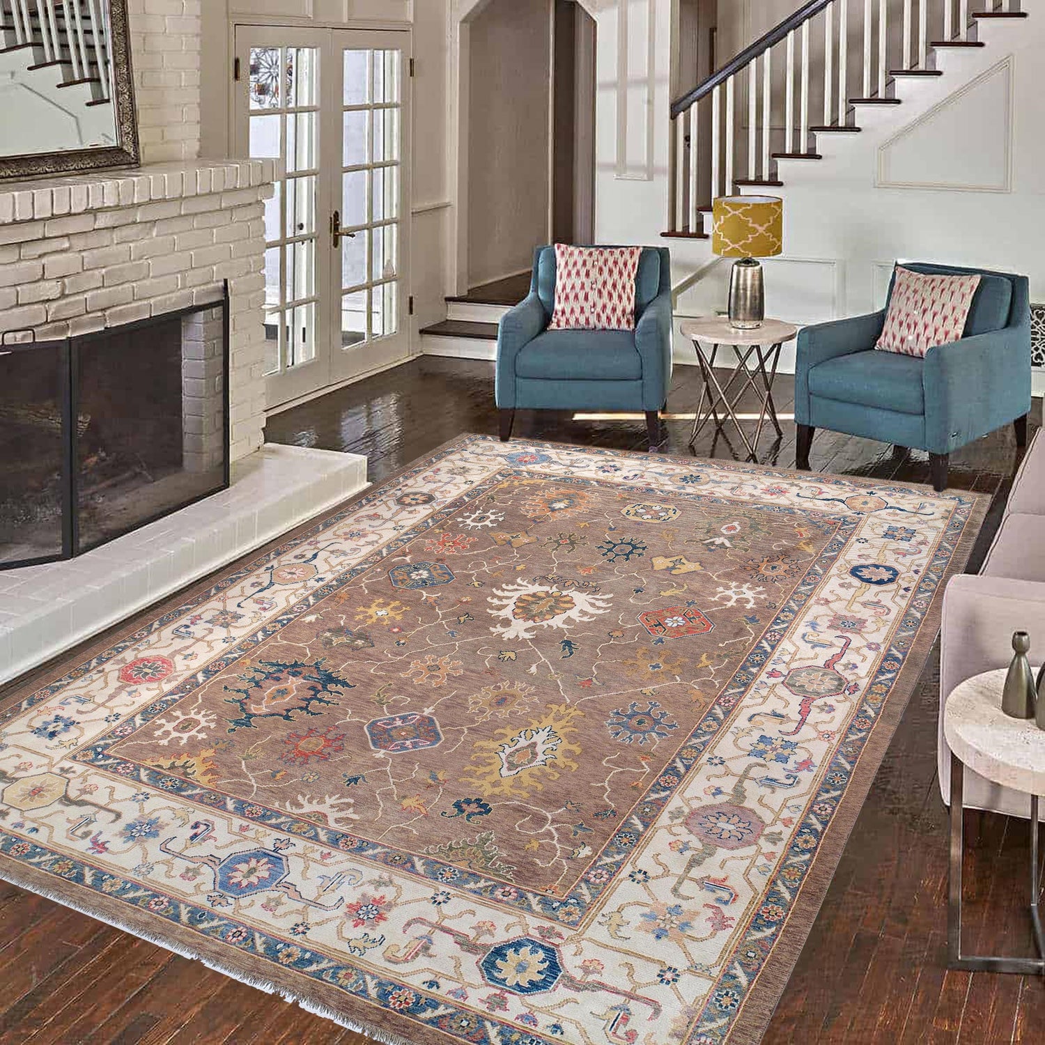 Modern Oushak Carpet 9' 12" x 13' 7" ft / 304 x 413 cm - No. G27686