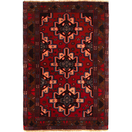Hand Knotted Baluchi Rug 2' 11" x 4' 6" ft / 90 x 138 cm - No. G27688