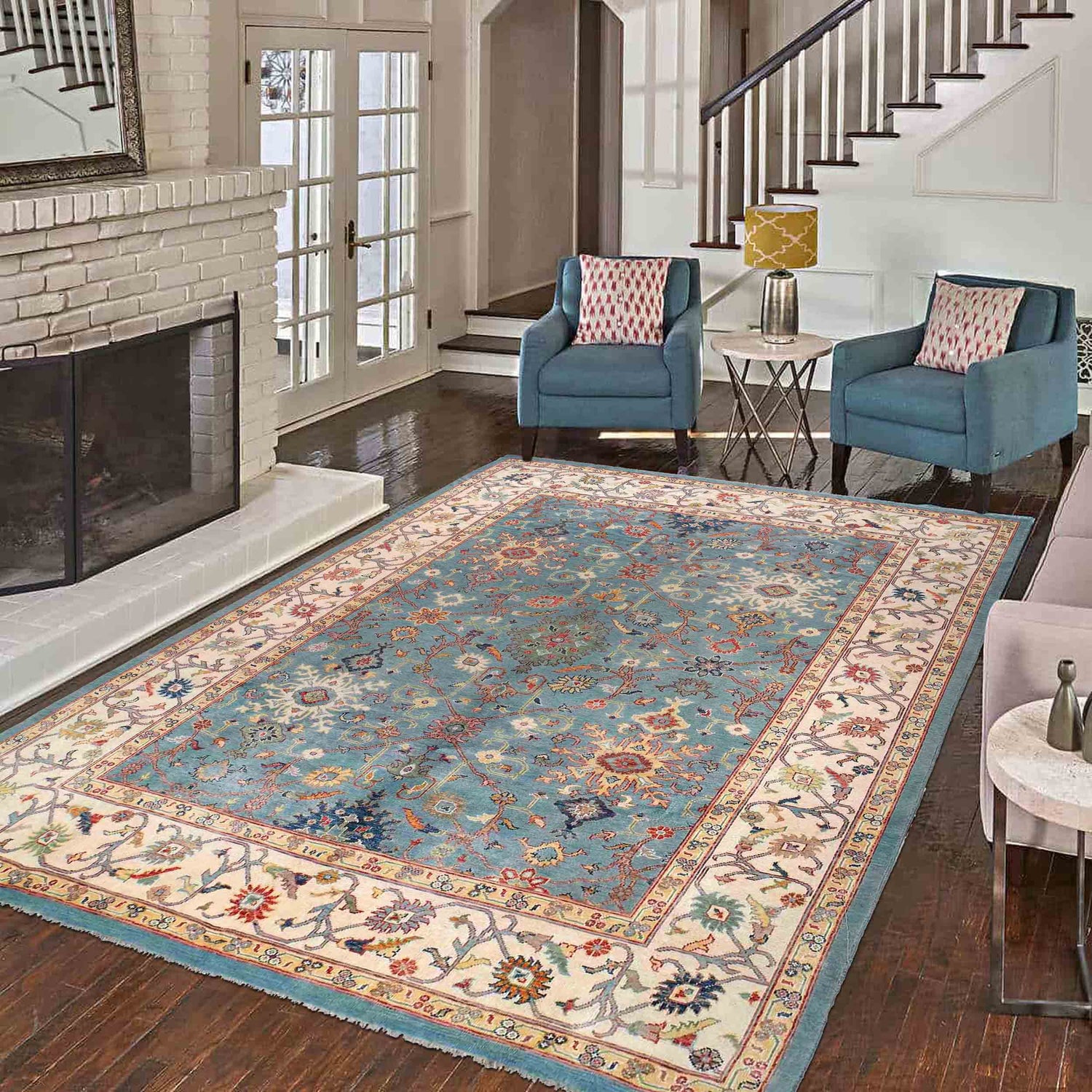 Modern Oushak Carpet 10' 1" x 13' 5" ft / 308 x 408 cm - No. G27690