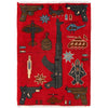 Red War Rug 2' 1" x 2' 11" ft / 63 x 88 cm - No. G27693