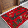 Red War Rug 2' 1" x 2' 11" ft / 63 x 88 cm - No. G27693