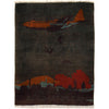 Handcrafted Afghan War Rug 2' 0" x 2' 11" ft / 61 x 88 cm - No. G27879