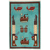 Authentic Afghan War Area Rug 1' 11" x 2' 11" ft / 59 x 88 cm - No. G29007