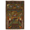 Authentic Afghan War Area Rug 1' 11" x 2' 11" ft / 58 x 88 cm - No. G29008