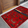 Hand-Knotted Afghan War Carpet 2' 8" x 3' 11" ft / 82 x 120 cm - No. G29012