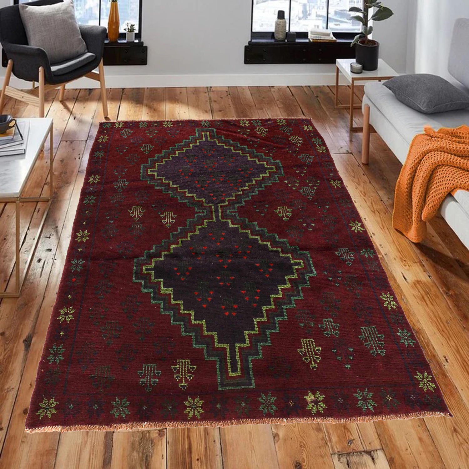Multi Color Baluchi Rug 4' 5" x 6' 4" ft / 134 x 192 cm - No. G29013