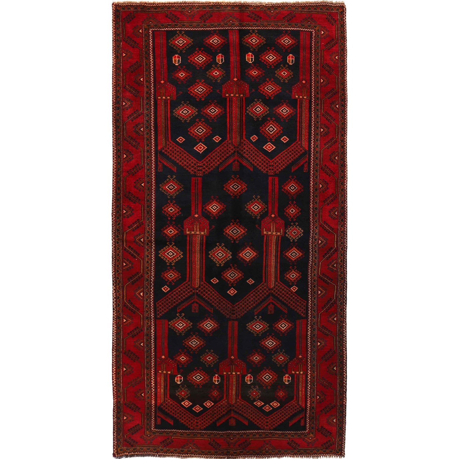 Traditional Baloch Rug 4' 4" x 8' 7" ft / 132 x 261 cm - No. G29026