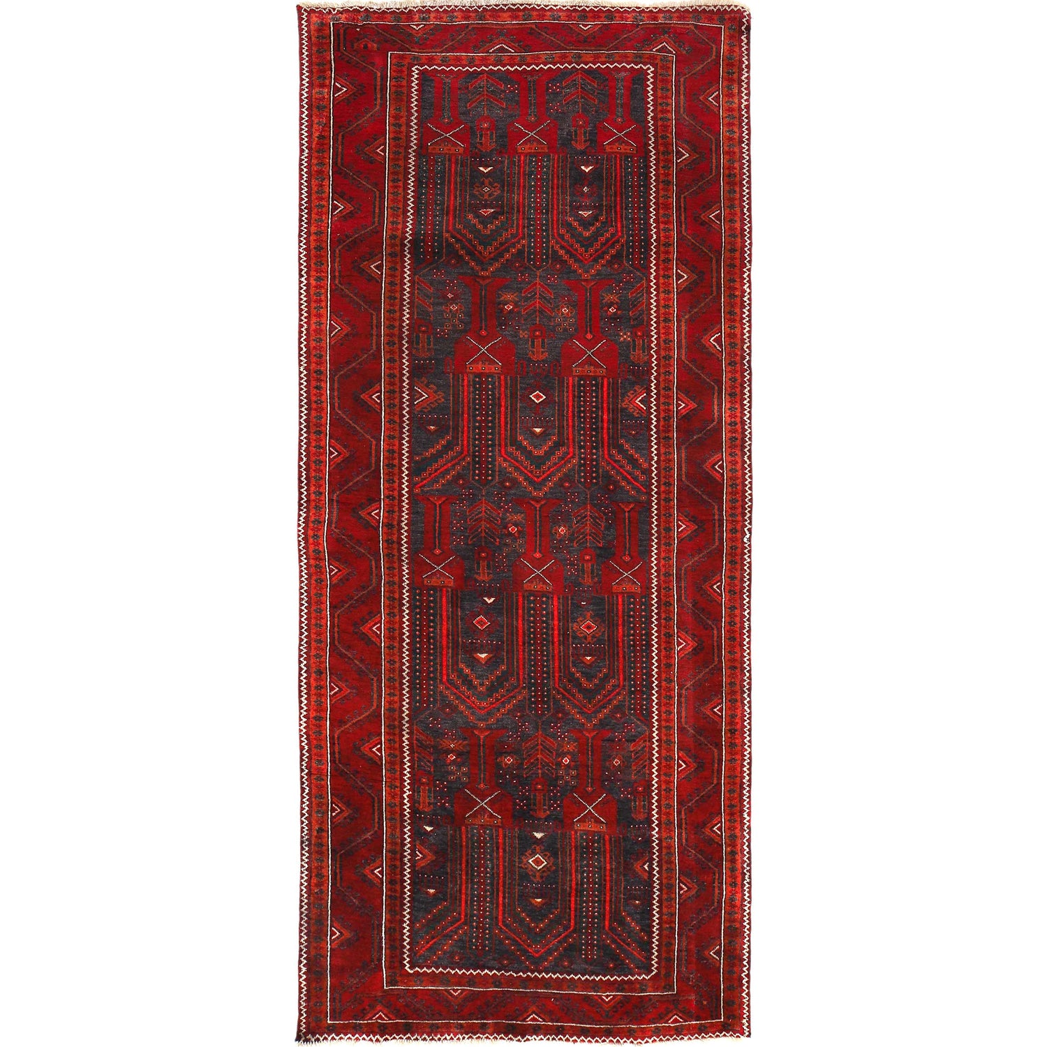 Traditional Baloch Rug 3' 10" x 9' 8" ft / 118 x 294 cm - No. G29027