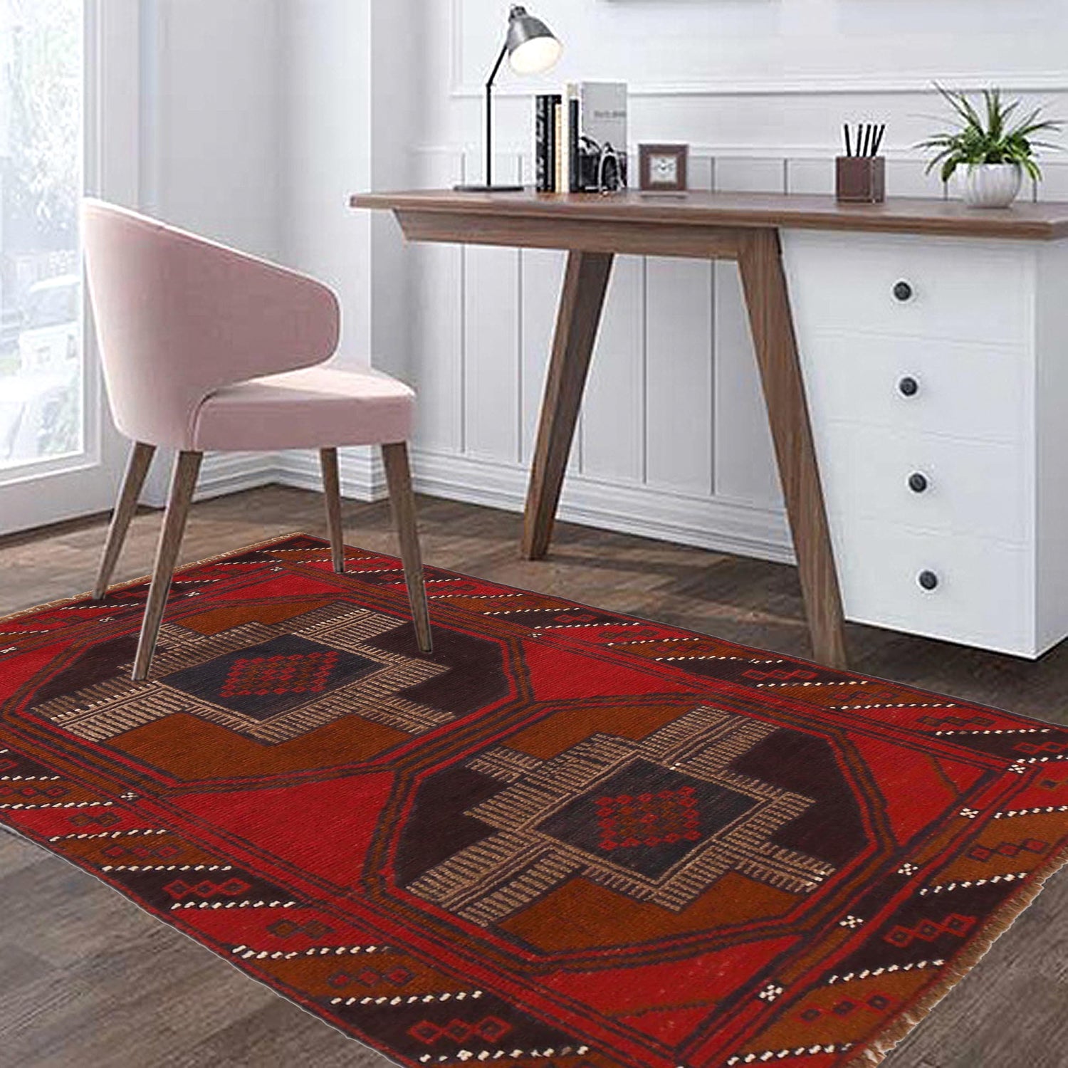 Tribal Baloch Rug 2' 11" x 4' 7" ft / 89 x 140 cm - No. G29075