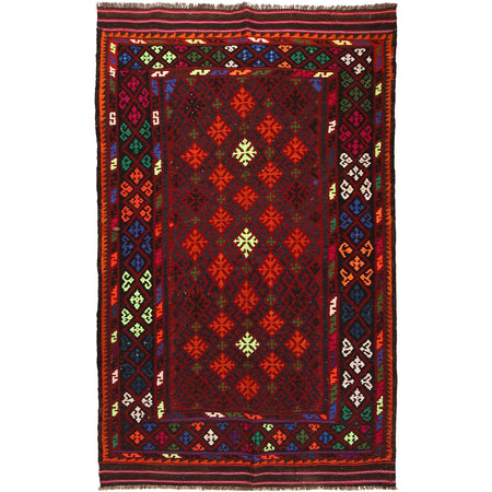 Handmade Maimana Kelim 4' 2" x 6' 5" ft / 127 x 196 cm - No. G29125