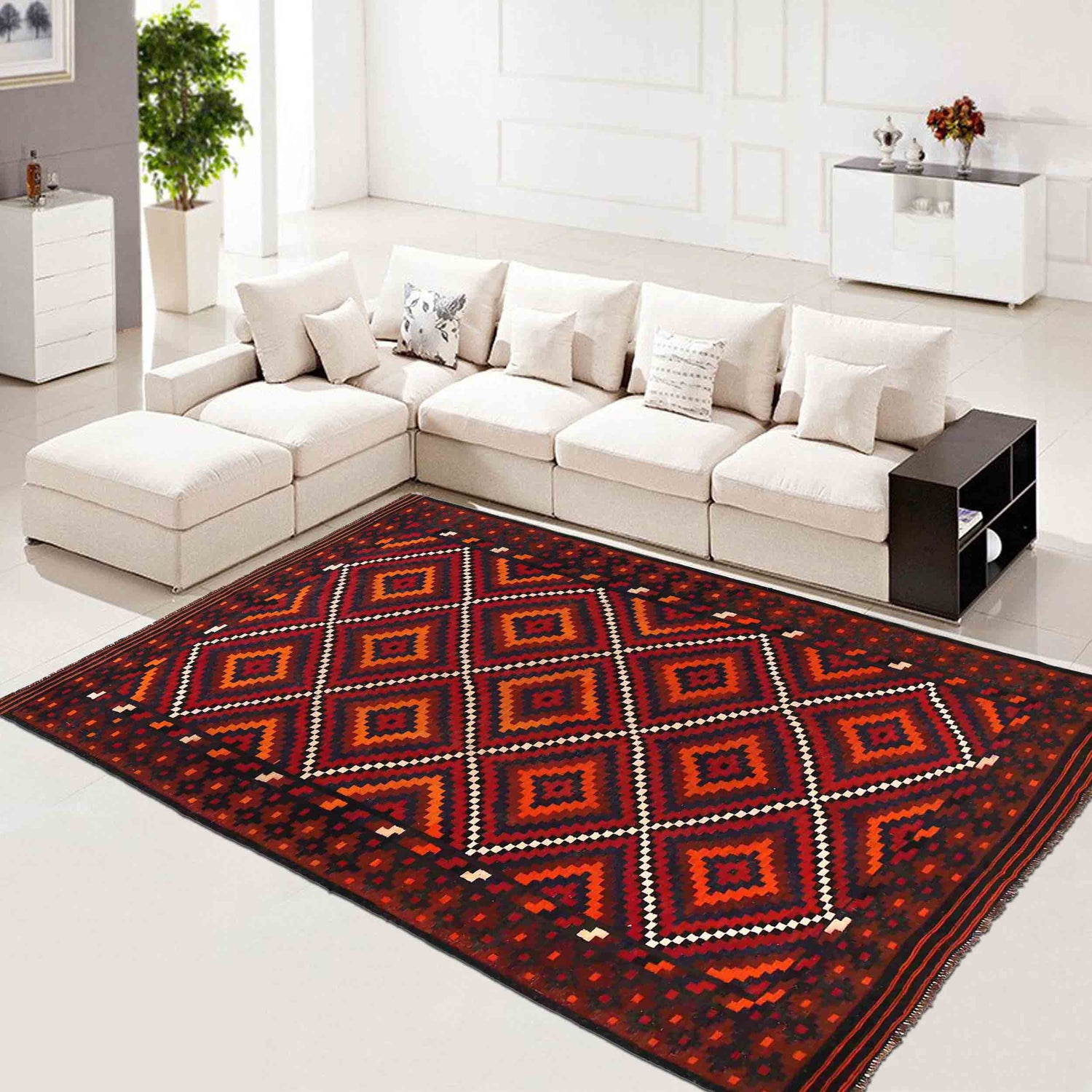 Handmade Maimana Kelim 6' 5" x 10' 11" ft / 195 x 334 cm - No. G29129