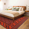 Red Afghan Kilim 5' 6" x 7' 10" ft / 167 x 238 cm - No. G29130