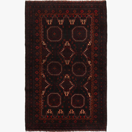 Hand Knotted Baluchi Rug 4' 0" x 6' 3" ft / 123 x 191 cm - No. G29165