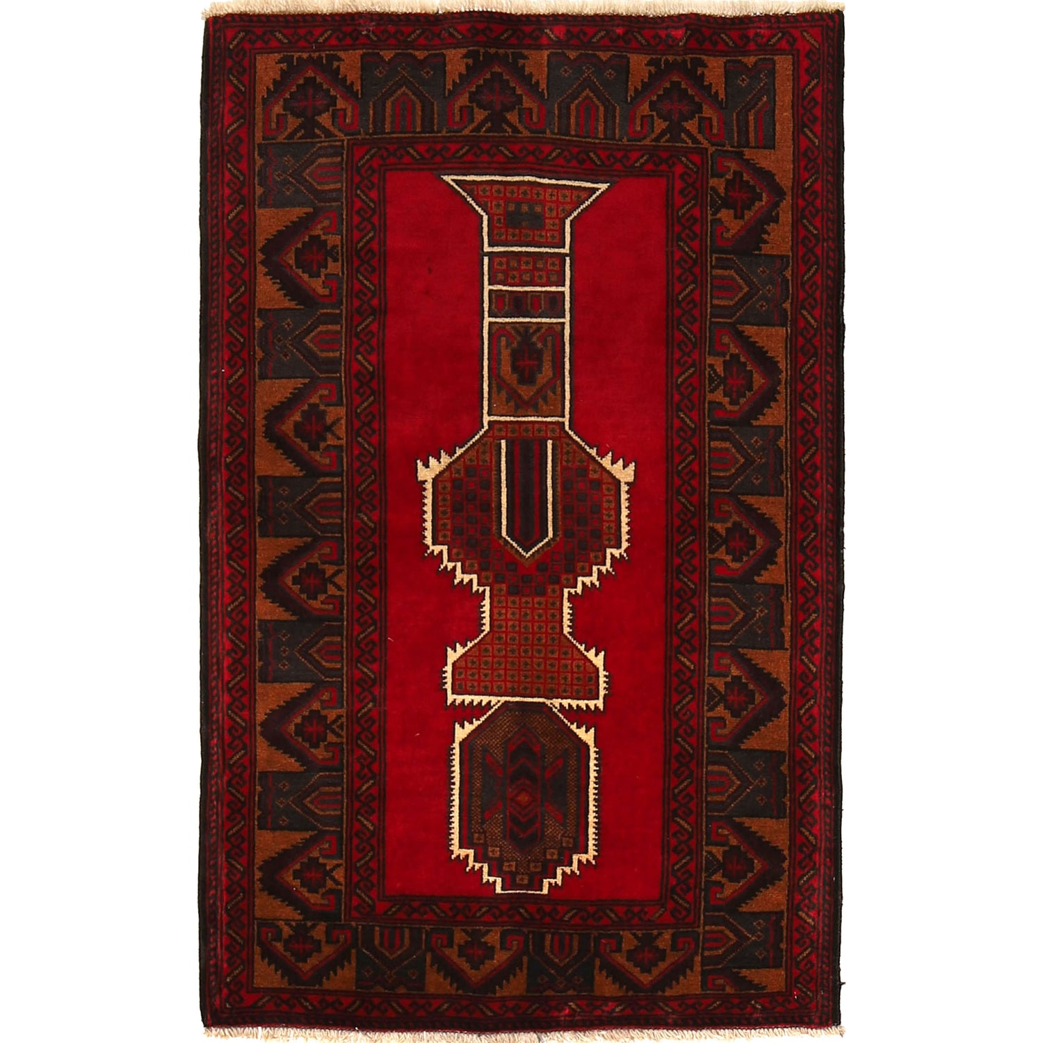 Red Baluchi Rug 2' 11" x 4' 7" ft / 88 x 140 cm - No. G29167