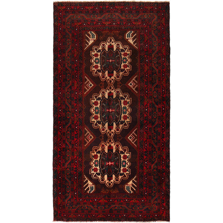 Traditional Baloch Rug 4' 5" x 8' 7" ft / 135 x 262 cm - No. G29172