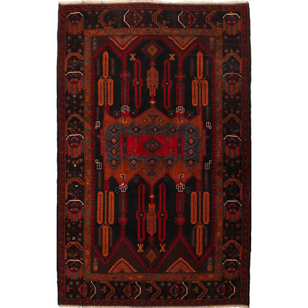 Traditional Baloch Rug 4' 3" x 7' 1" ft / 130 x 217 cm - No. G29254