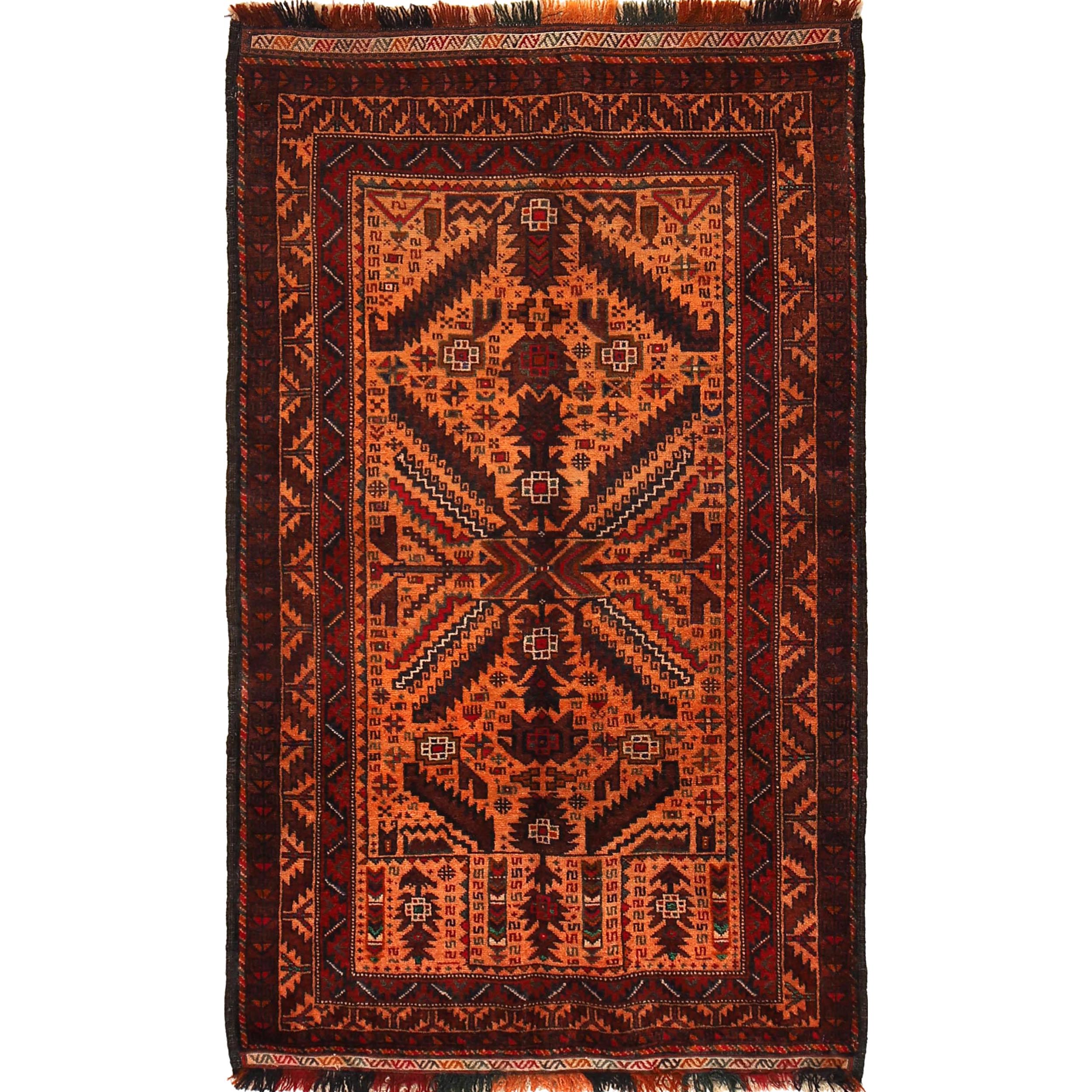 Tribal Baloch Rug 2' 11" x 5' 1" ft / 90 x 154 cm - No. G29255