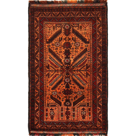 Tribal Baloch Rug 2' 11" x 5' 1" ft / 90 x 154 cm - No. G29255