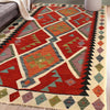 Colorful Flat-Weave Wool Kilim 4' 0" x 6' 3" ft / 122 x 191 cm - No. G29320