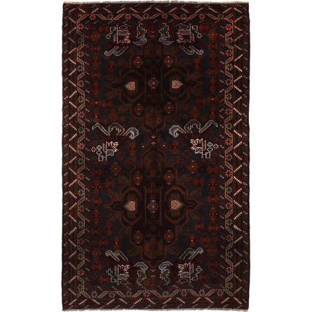 Traditional Baloch Rug 4' 2" x 7' 1" ft / 128 x 216 cm - No. G29437