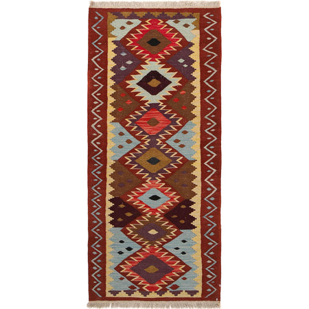 Short Kilim Runner 2' 7" x 6' 4" ft / 80 x 193 cm - No. G29668