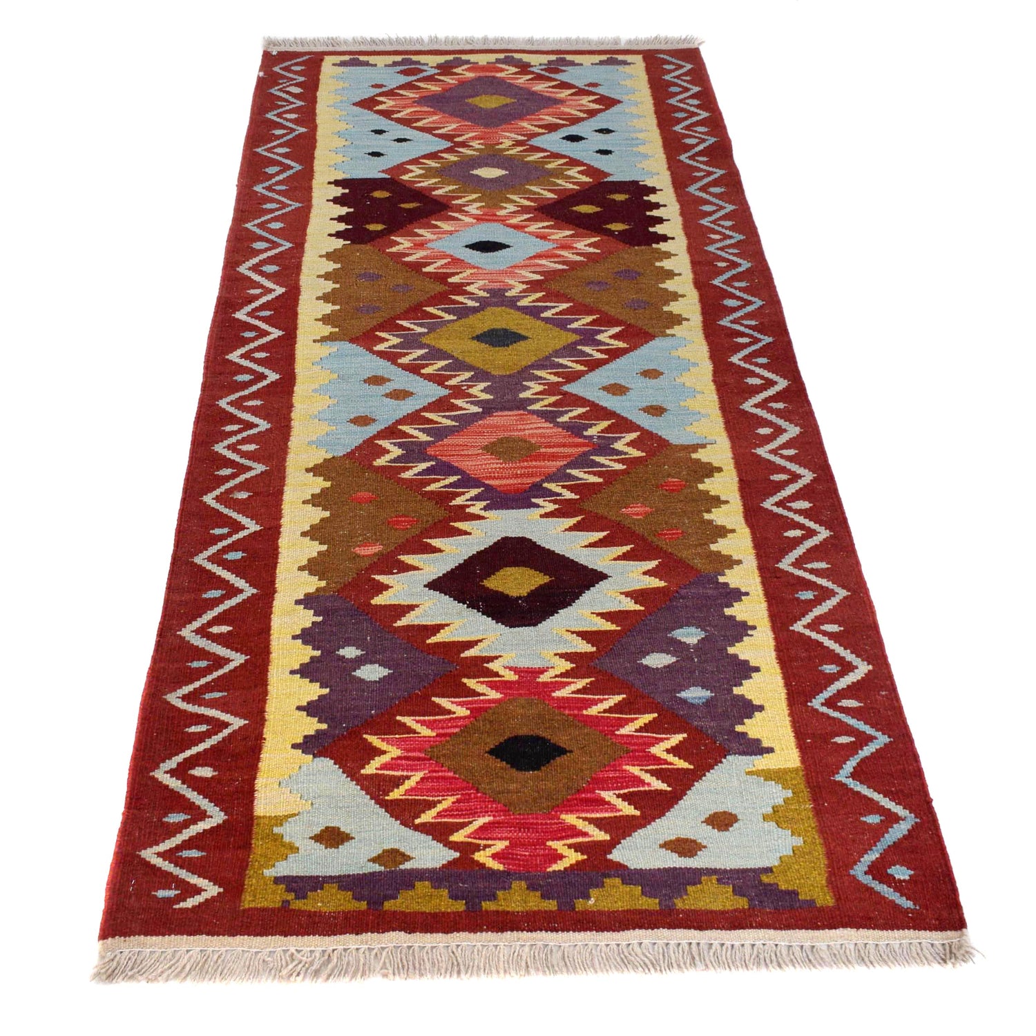 Short Kilim Runner 2' 7" x 6' 4" ft / 80 x 193 cm - No. G29668