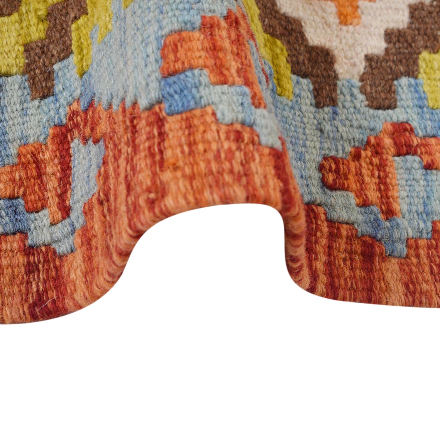 Hand Knotted Afghan Style Kilim Runner 2' 10" x 6' 4" ft / 87 x 194 cm - No. G29672