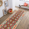 Hand Knotted Afghan Style Kilim Runner 2' 9" x 9' 8" ft / 85 x 295 cm - No. G29741