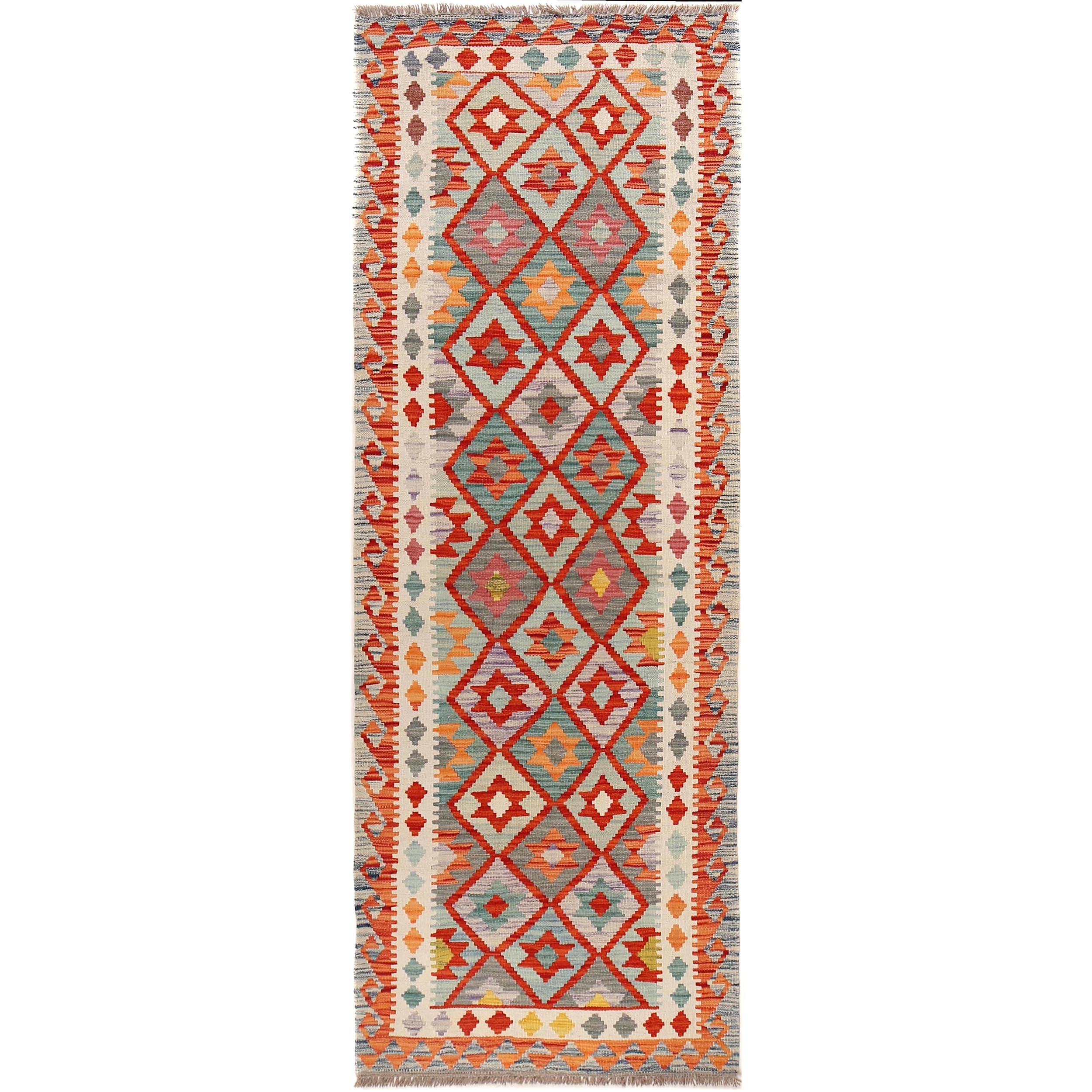 Hand Made Afghan Kilim Runner 2' 11" x 8' 4" ft / 89 x255 cm - No. G29761