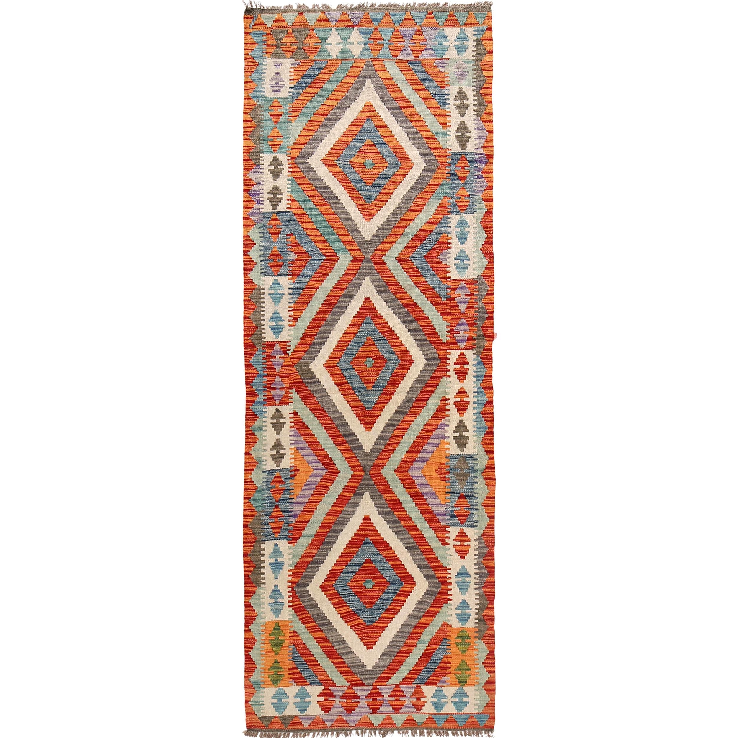 Short Kilim Runner 2' 10" x 8' 6" ft / 86 x258 cm - No. G29762