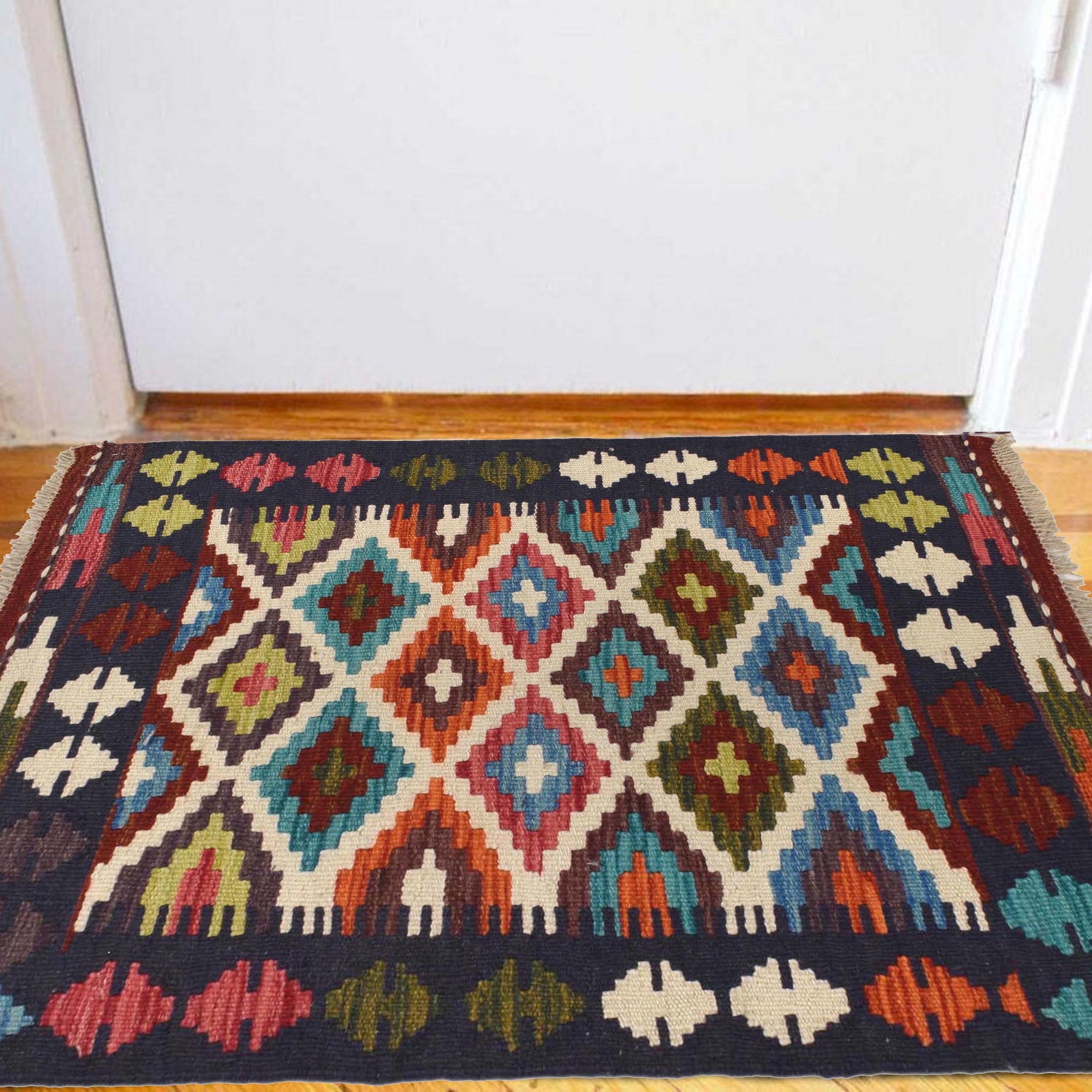 Hand Made Afghan Kilim 2' 0 x 2' 10" ft / 61 x 87 cm - No. G30963