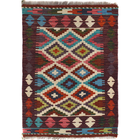 Handmade Vegetable Kilim 2' 0 x 2' 10" ft / 62 x 87 cm - No. G30972