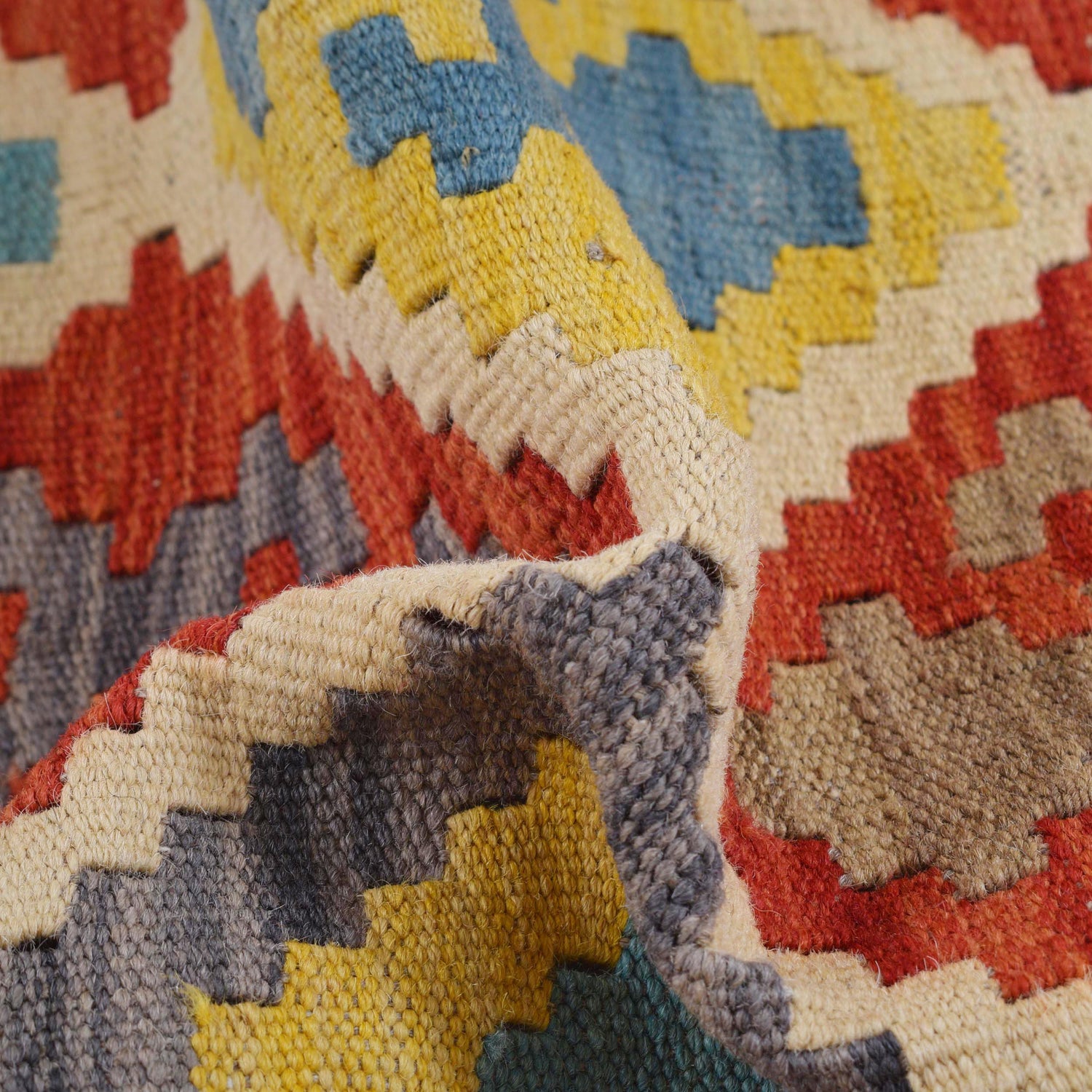 Hand Woven Wool Kelim Runner 2' 10" x 10' 5" ft / 85 x 318 cm - No. G31262