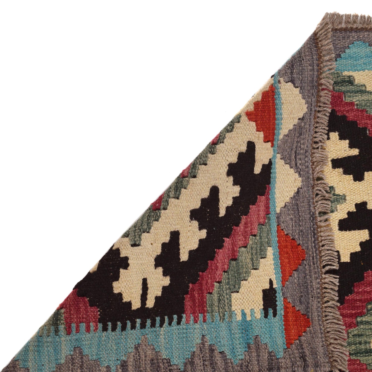 Hand Knotted Flatweave Kilim Runner 2' 2" x 6' 8" ft / 65 x 202 cm - No. G31268
