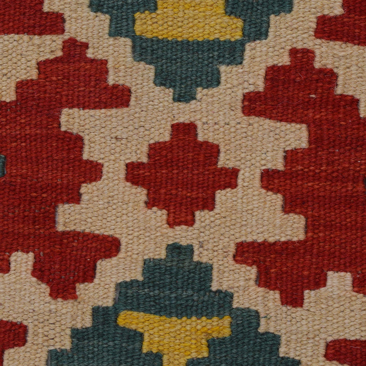 Colorful Flat-Weave Wool Kilim Runner 2' 2"x 6' 7" ft / 65 x 200 cm - No. G31271