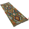 Colorful Flat-Weave Wool Kilim Runner 2' 2"x 6' 5" ft / 65 x 196 cm - No. G31273