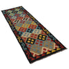 Colorful Flat-Weave Wool Kilim Runner 2' 2"x 6' 6" ft / 67 x 198 cm - No. G31274