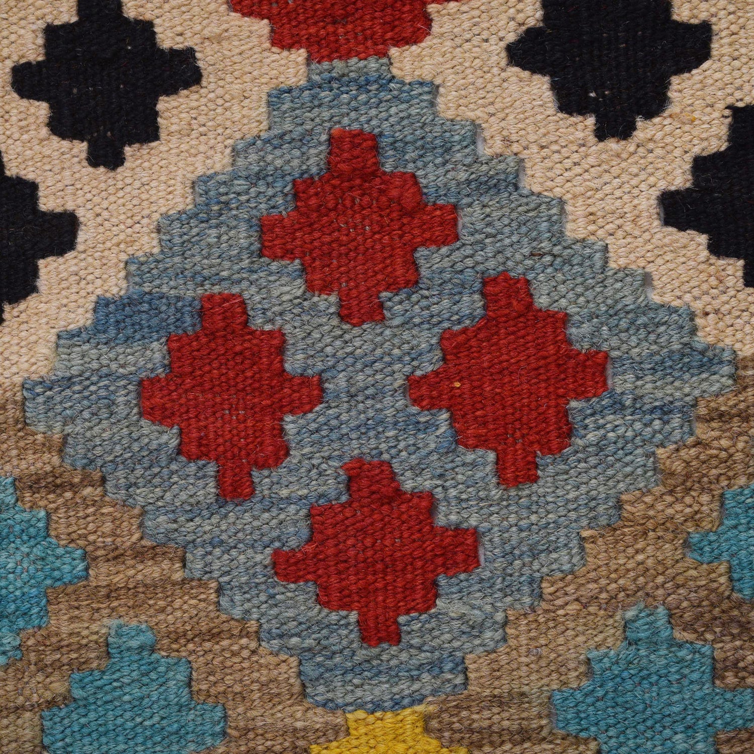Colorful Flat-Weave Wool Kilim Runner 2' 2"x 6' 6" ft / 67 x 198 cm - No. G31274