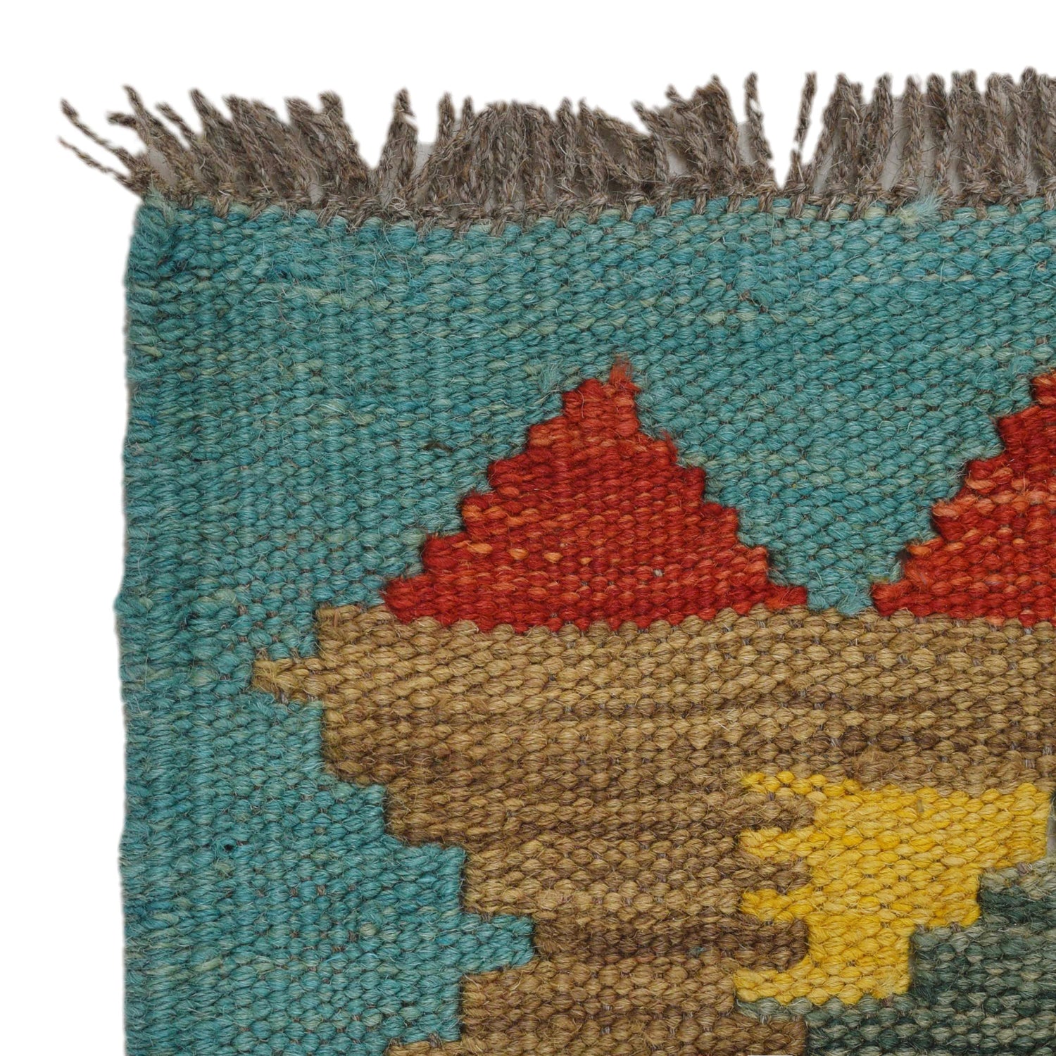 Colorful Flat-Weave Wool Kilim Runner 2' 2"x 6' 7" ft / 67 x 201 cm - No. G31275