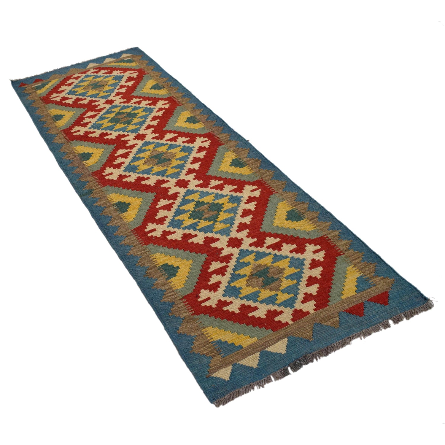 Short Kilim Runner 2' 2"x 6' 7" ft / 65 x 201 cm - No. G31278