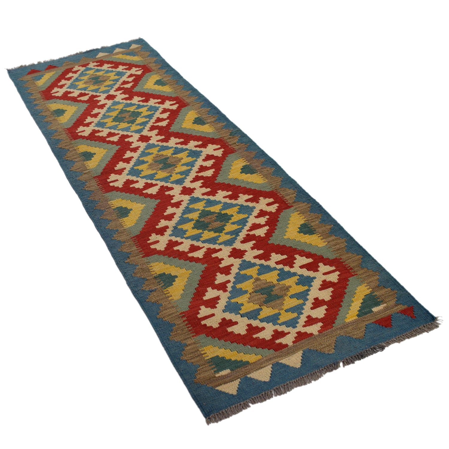 Short Kilim Runner 2' 2"x 6' 7" ft / 65 x 201 cm - No. G31278